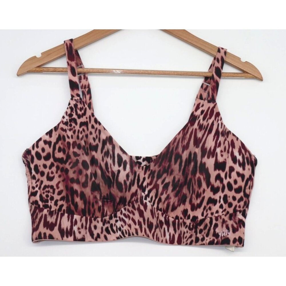 Yitty Leopard Print Womens Bra Top 2X Adjustable Strap Stretch Feminine Coquette
